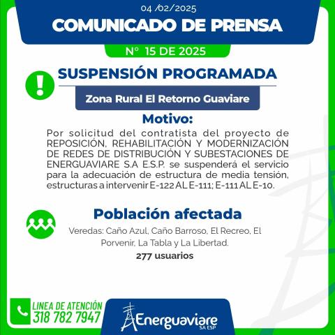 COMUNICADO 15 DE 2025