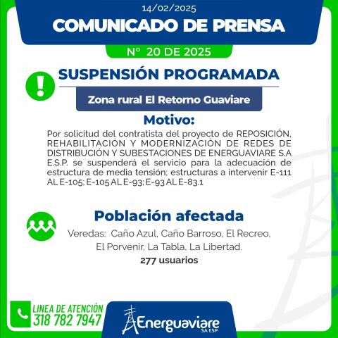 COMUNICADO 20 DE 2025