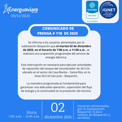 COMUNICADO 118 DE 2025